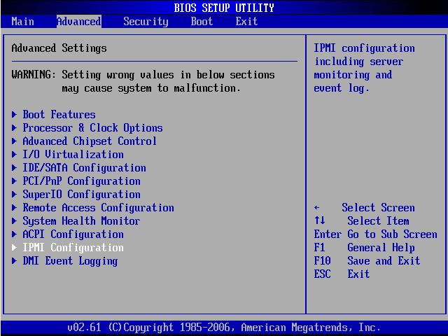 Ekran BIOS